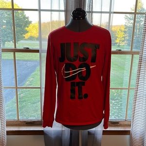 Size M red “The Nike Tee” long sleeve